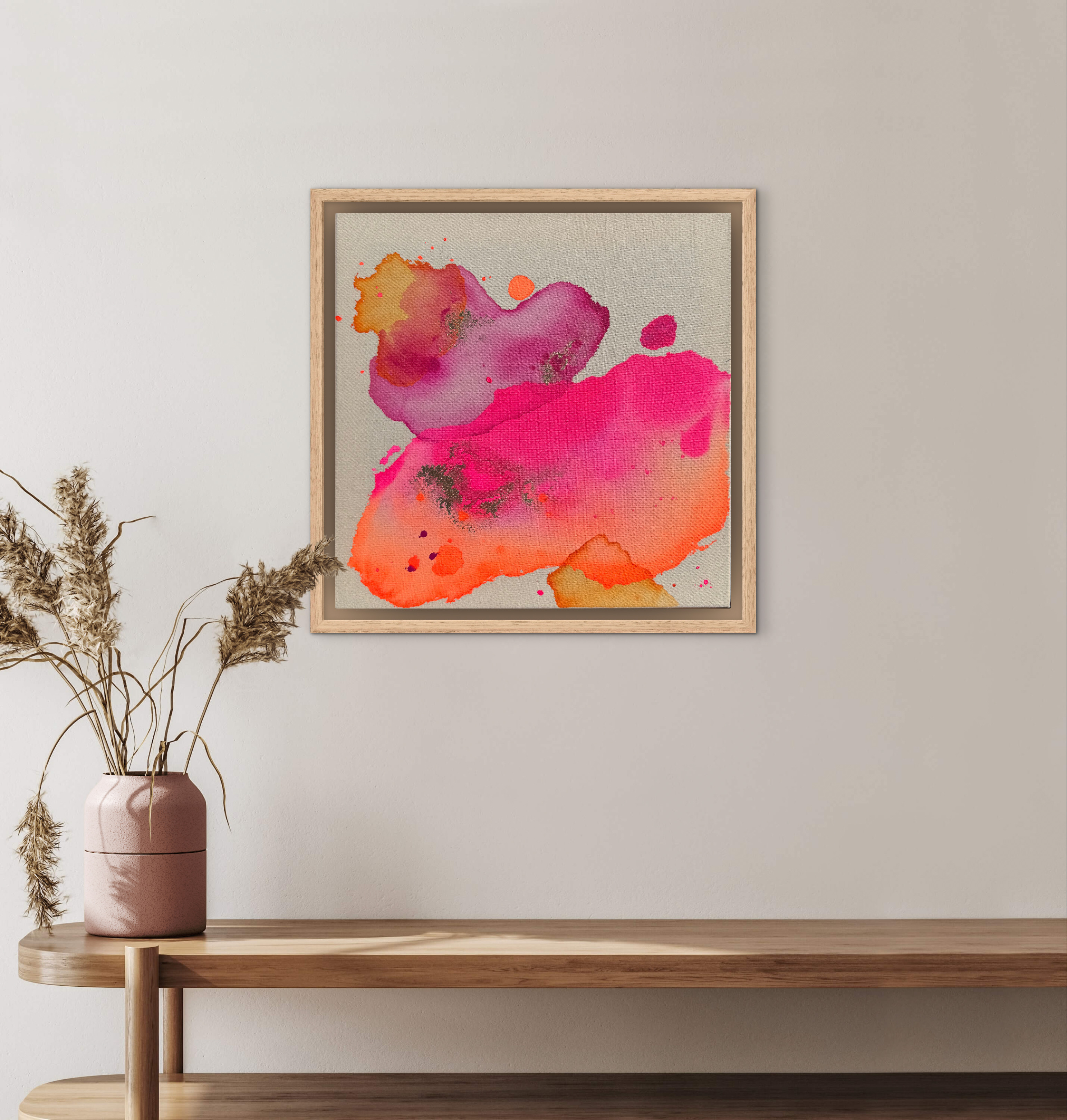 Sommervermissung, 2026, Acryl und Gold auf roher Baumwollleinwand, Ansicht 6